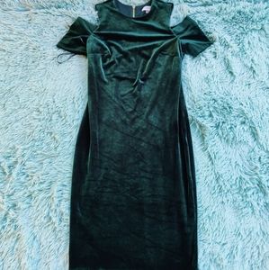 Calvin Klein - Green Velvet Cutout Dress- Size: 2P